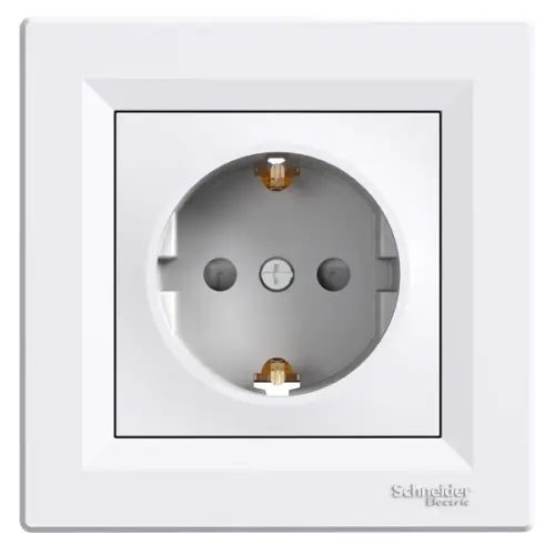 Schneider Electric - EPH2902221 - Asfora - Tekli Priz - Yan Topraklama - Sürgülü - Beyaz - 1