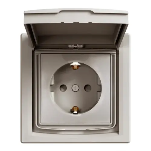 Schneider Electric - EPH3100369 - Asfora Plus Kapaklı Topraklı Priz Ip44 Bronz, Vidalı, Çerçeveli - 1