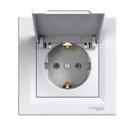 EPH3102121 - Asfr Side-e. S.o. W/lid W/screws Wht Dıy - Asfora Kapaklı Topraklı Priz Ip44 - 1