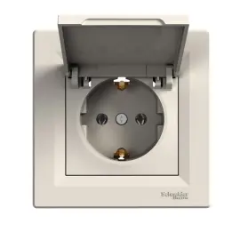EPH3102123 - Asfr Side-e. S.o. W/lid W/screws Crm Dıy - Asfora Kapaklı Topraklı Priz Ip44 - 1