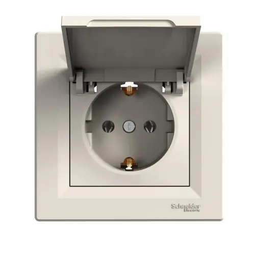 Schneider Electric - EPH3102123 - Asfr Side-e. S.o. W/lid W/screws Crm Dıy - Asfora Kapaklı Topraklı Priz Ip44 - 1