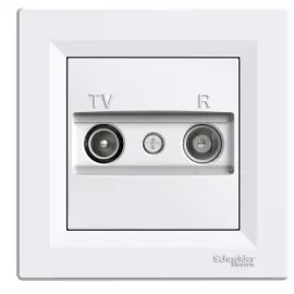 EPH3300221 - Asfora – Geçişli Tv/r Prizi, 4db, Çerçeveli – Beyaz - 1