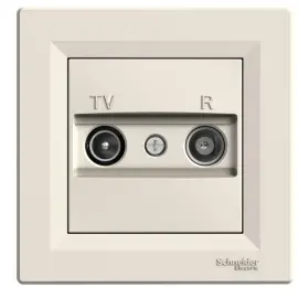 EPH3300223 - Asfora – Geçişli Tv/r Prizi, 4db, Çerçeveli – Krem - 1