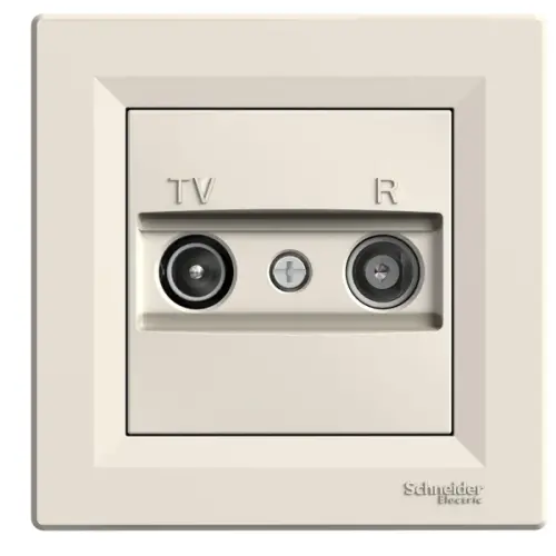 Schneider Electric - EPH3300223 - Asfora – Geçişli Tv/r Prizi, 4db, Çerçeveli – Krem - 1
