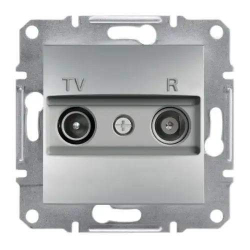 Schneider Electric - EPH3300261 - Asfora – Geçişli Tv/r Prizi, 4db – Alüminyum - 1