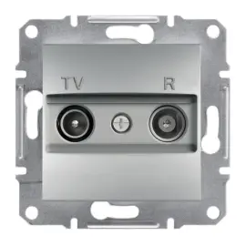 EPH3300361 - Asfora – Geçişli Tv/r Prizi, 8db – Alüminyum - 1