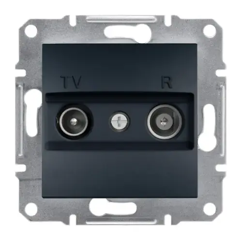 Schneider Electric - EPH3300371 - Asfora – Geçişli Tv/r Prizi, 8db – Antrasit - 1