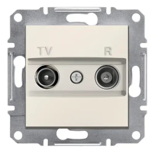 Schneider Electric - EPH3300723 - Asfora Tv/r Prizi, Sonlu, Çer.siz, Krm - Asfora Tv Prizi, Geçişli, 8 Db Çerçevesiz - 1