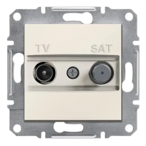 Schneider Electric - EPH3470323 - Asfora Tv - Sat Prizi, Geçişli, F Tipi, 8 Db, İkili Çerçevesiz - 1