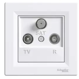 EPH3500221 - Asfora – Geçişli Tv/r/sat Prizi, 4db, Çerçeveli – Beyaz - 1