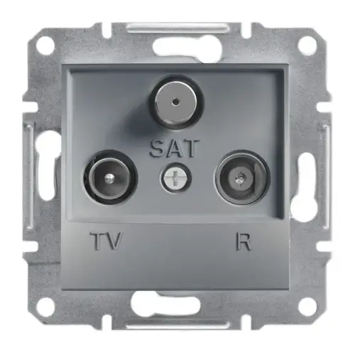 Schneider Electric - EPH3500362 - Asfora – Geçişli Tv/r/sat Prizi, 8db – Çelik - 1