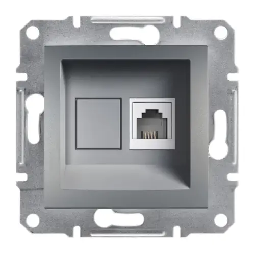 Schneider Electric - EPH4100162 - Asfora Rj11 Telephone Socket Steel - 1