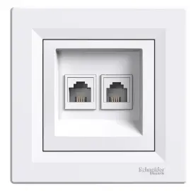 EPH4200121 - Asfora Double Rj11 Telephone Skt White - 1