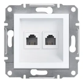 EPH4270121 - Asfora Double Rj11 Socket W/o Frm White - 1