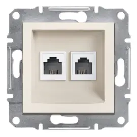 EPH4270123 - Asfora Double Rj11 Socket W/o Frm Cream - 1