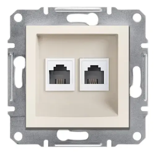 Schneider Electric - EPH4270123 - Asfora Double Rj11 Socket W/o Frm Cream - 1