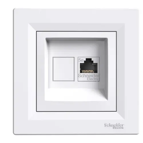 Schneider Electric - EPH4300121-02 - Asfora 1*rj45 Konnektörsüz Data Prizi Beyaz, Vidasız, Çerçeveli - 1