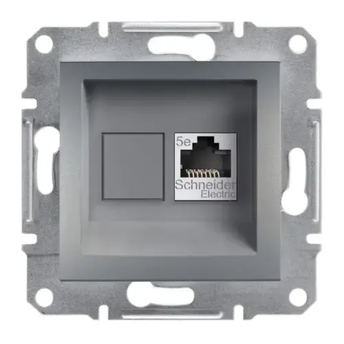Schneider Electric - EPH4300162 - Asfora Rj45 Cat5e Utp Data Socket Steel - 1