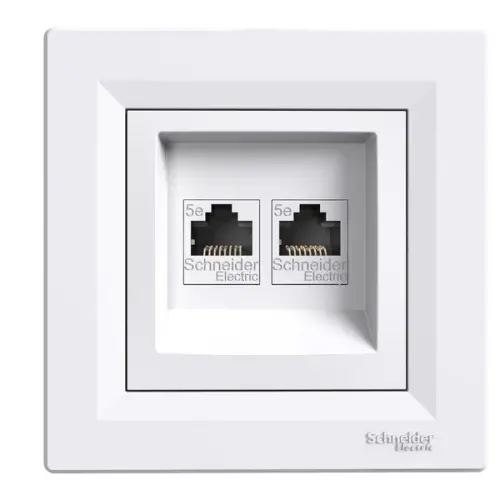 Schneider Electric - EPH4400121 - Asfora 2xrj45 Cat5e Utp Data Skt White - 1