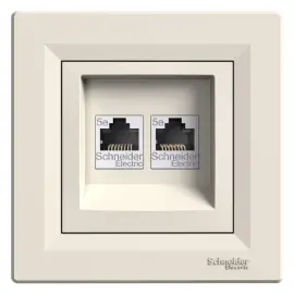 EPH4400123 - Asfora 2xrj45 Cat5e Data Sckt Utp Cream - 1