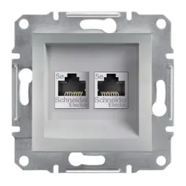 EPH4400161-02 - Asfora 2xrj45 Empty Data Socket Alum - 1