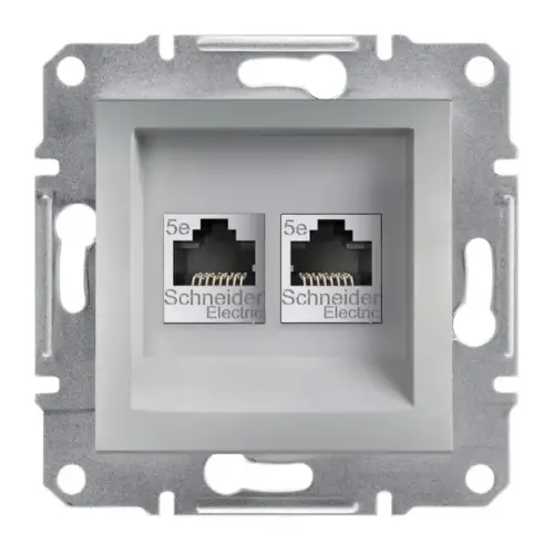 Schneider Electric - EPH4400161 - Asfora 2xrj45 Cat5e Utp Data Socket Alum - 1