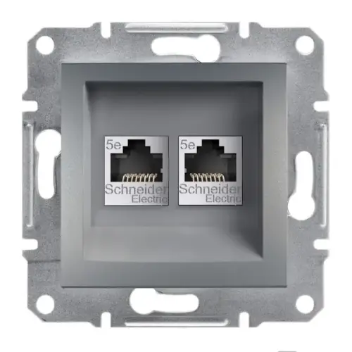 Schneider Electric - EPH4400162 - Asfora 2xrj45 Cat5e Data Sckt Utp Steel - 1