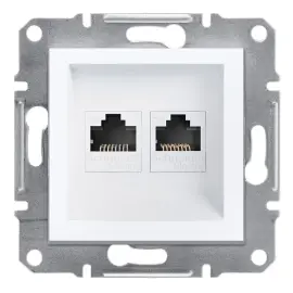 EPH4470121 - Asfora 2xrj45 Cat5e Utp W/o Frm White - 1