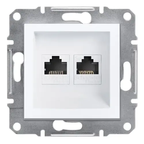 Schneider Electric - EPH4470121 - Asfora 2xrj45 Cat5e Utp W/o Frm White - 1