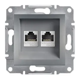 EPH4800162 - Asfora 2xrj45 Cat6 Utp Data Socket Steel - 1