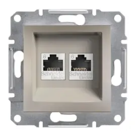 EPH4800169 - Asfora 2xrj45 Cat6 Utp Data Socket Bronz - 1