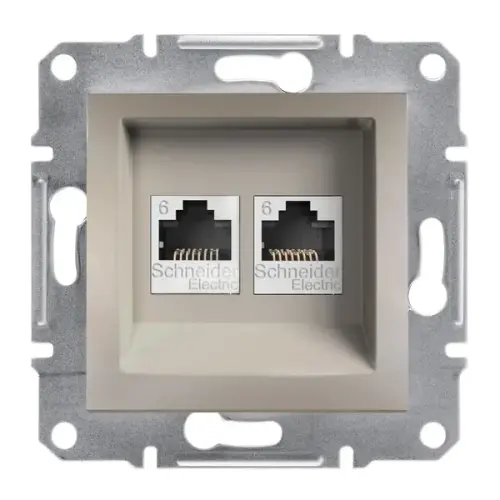 Schneider Electric - EPH4800169 - Asfora 2xrj45 Cat6 Utp Data Socket Bronz - 1