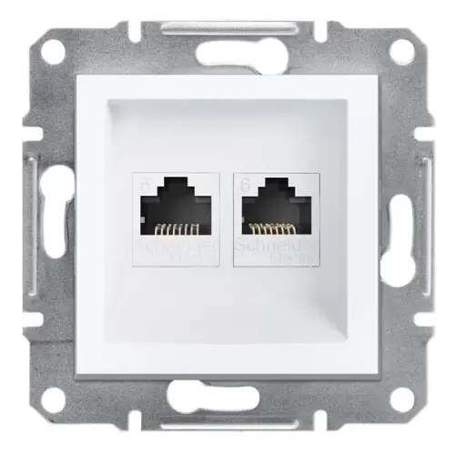 Schneider Electric - EPH4870121 - Asfora 2xrj45 Cat6 Utp Skt W/o Frm Wht - 1