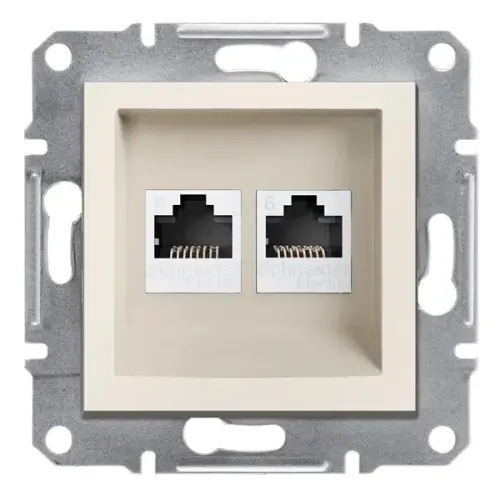 Schneider Electric - EPH4870123 - Asfora 2*rj45cat6-utp Çerçevesiz - 1