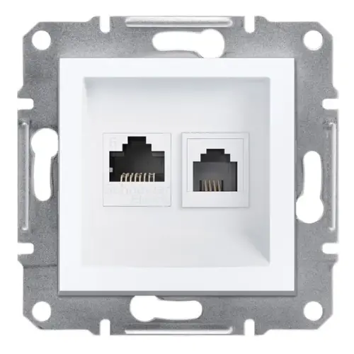 Schneider Electric - EPH5270121 - Asfora Rj11 + Rj45 Cat6 Utp Çerçevesiz - 1