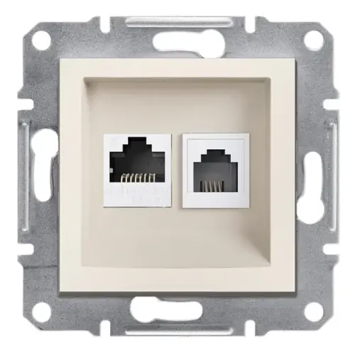 Schneider Electric - EPH5270123 - Asfora Rj11 + Rj45 Cat6 Utp Çerçevesiz - 1