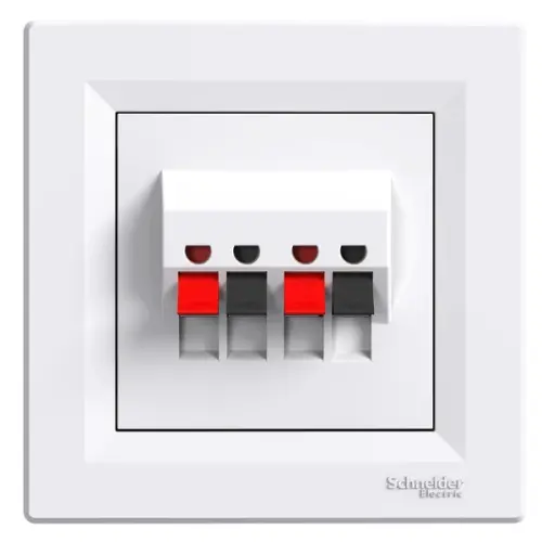 Schneider Electric - EPH5700121 - Asfora İkili Hoparlör Prizi Beyaz, Vidasız, Çerçeveli - 1