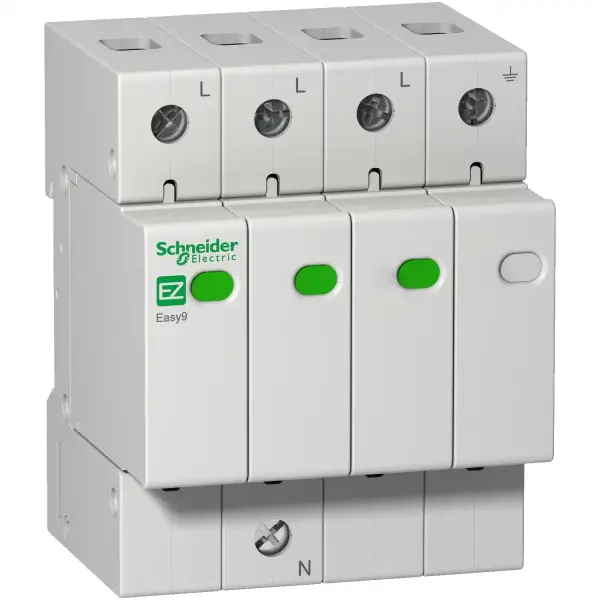 Schneider Electric - EZ9L33745 - Parafudr Easy9 - 3P + N - 400 V - 45000 A - 1
