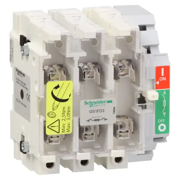 Schneider Electric - GS1FD3 - anahtar bağlantı kesici sigorta gövdesi GS1 - TeSys GS - 3 kutup - NFC - 50 A - 1