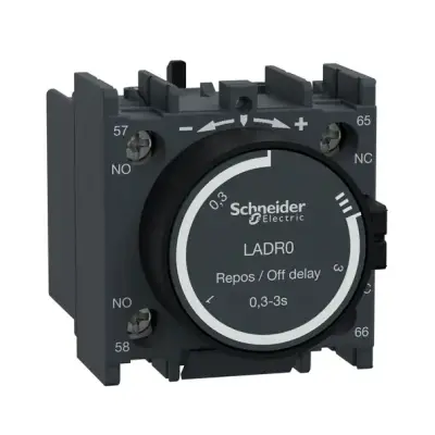 Schneider Electric - LADR0 - TeSys D - zaman geckm yardm kontk bloğu - 1NA + 1NK - vida kelepçs terminalleri - 1