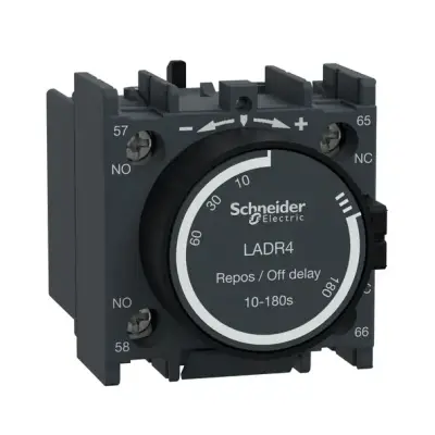 Schneider Electric - LADR4 - TeSys D - zaman geckm yard kontk bloğu - 1NA + 1NK - vida kelepçesi terminalleri - 1