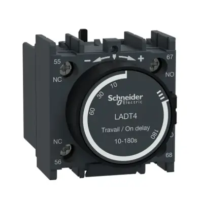 Schneider Electric - LADT4 - TeSys D - zaman geckm yard kontk bloğu - 1NA + 1NK - vida kelepçesi terminalleri - 1