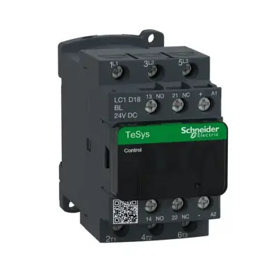 Schneider Electric - LC1D18BL - TeSys D kontaktör - 3P(3 NA) - AC-3 - <= 440 V 18 A - 24 V DC bobin - 1