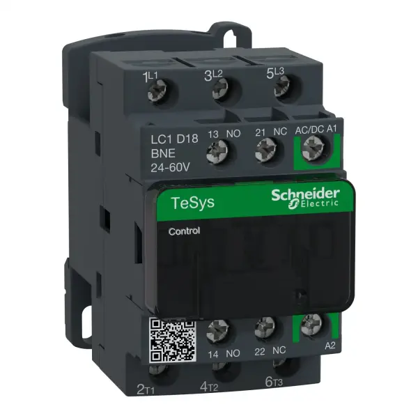 Schneider Electric - LC1D18BNE - kontaktör TeSys Deca 3P 18A AC-3 440V'a kadar bobin 24 - 60V AC/DC - 1