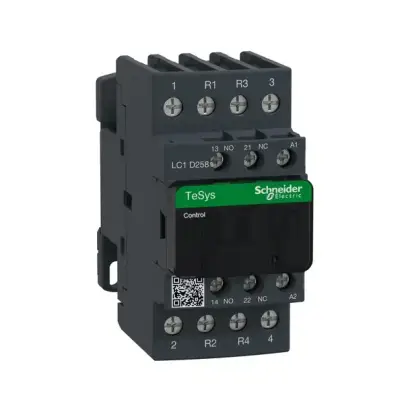 Schneider Electric - LC1D258E7 - TeSys D kontaktör - 4P(2 NA + 2 NK) - AC-1 - <= 440 V 40 A - 48 V AC bobin - 1