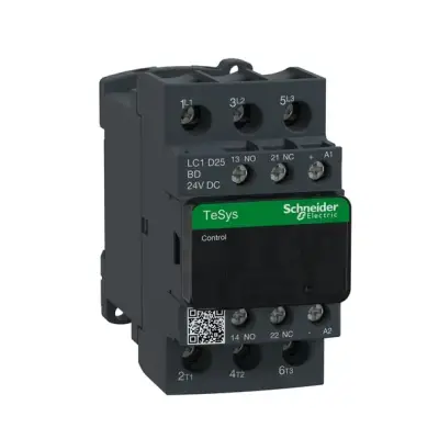 Schneider Electric - LC1D25BD - TeSys D kontaktör - 3P(3 NA) - AC-3 - <= 440 V 25 A - 24 V DC bobin - 1