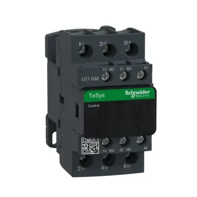 Schneider Electric - LC1D32Q7 - TeSys D kontaktör - 3P(3 NA) - AC-3 - <= 440 V 32 A - 380 V AC bobin - 1