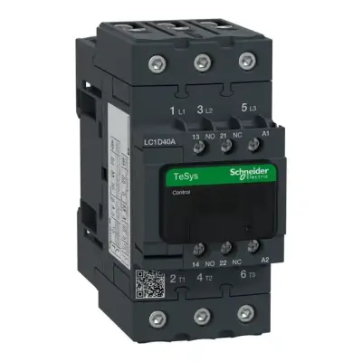 Schneider Electric - LC1D40AE7 - TeSys D kontaktör - 3P(3 NA) - AC-3 - <= 440 V 40 A - 48 V AC 50/60 Hz bobin - 1