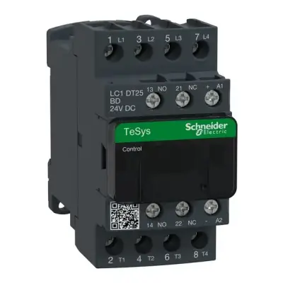 Schneider Electric - LC1DT25BD - TeSys D kontaktör - 4P(4 NA) - AC-1 - <= 440 V 25 A - 24 V DC bobin - 1