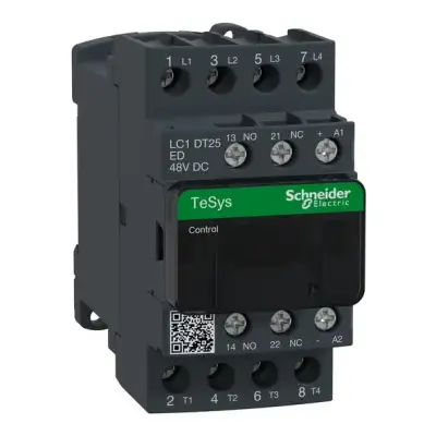 Schneider Electric - LC1DT25ED - TeSys D kontaktör - 4P(4 NA) - AC-1 - <= 440 V 25 A - 48 V DC bobin - 1